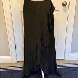 NWT Theory Silk Wrap Black Women's Skirt